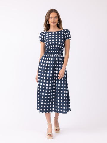 Elizabeth in Gingham Navy