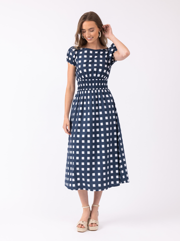 Elizabeth in Gingham Navy