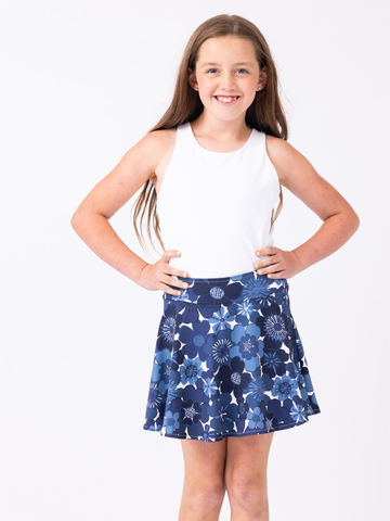 Girls Rally Skort in Retro Floral Monomoy