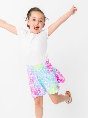 Girls Rally Skort -  Rainbow Floral