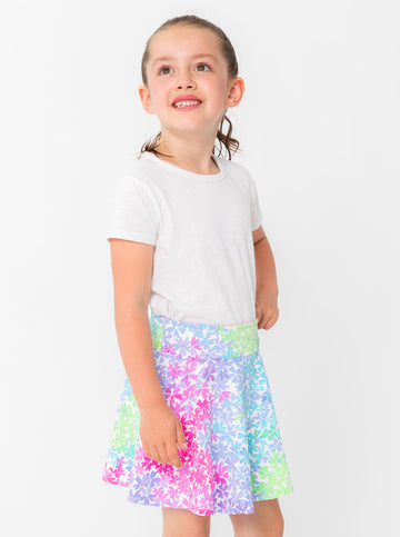 Girls Rally Skort -  Rainbow Floral