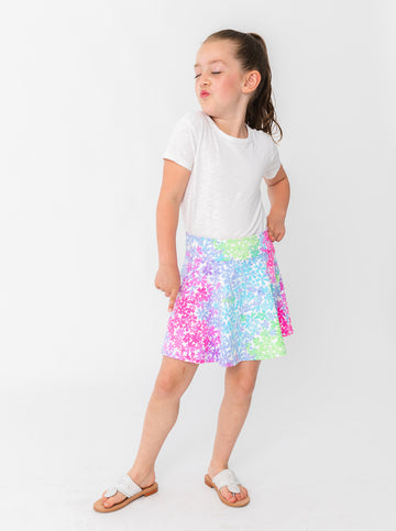 Girls Rally Skort -  Rainbow Floral