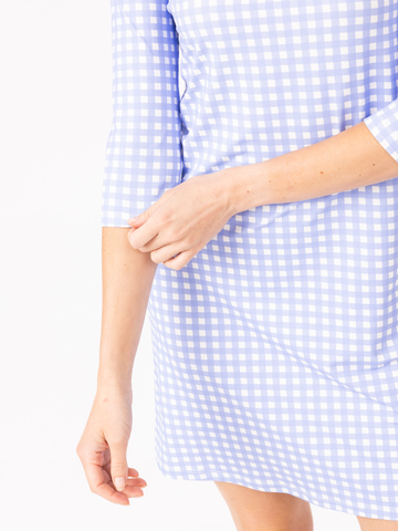 Bimini Dress in Garden Gingham Bluebell