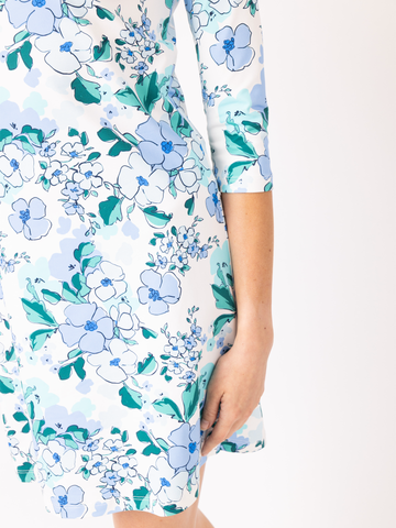 Bimini Dress in Spring Meadow Bluebell
