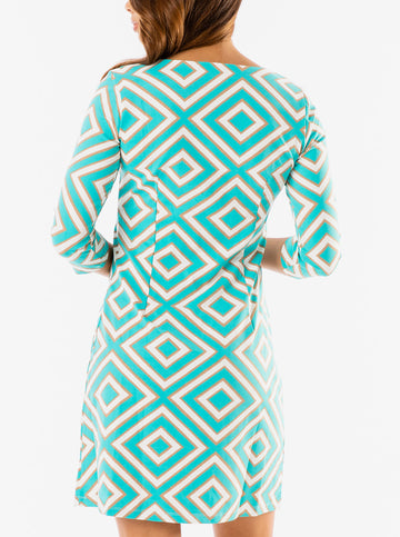 Bimini Dress in Y-Knot in Turquoise
