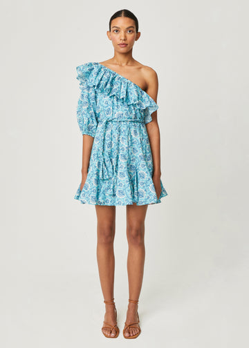 Ozzie Dress in Aqua Lotus