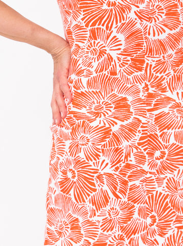 Short Docksider Dress - Secret Garden in Poppy