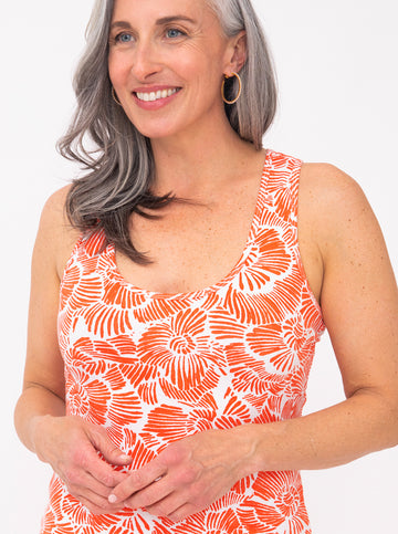 Short Docksider Dress - Secret Garden in Poppy