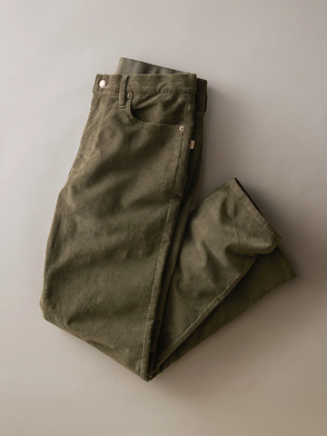 5 Pocket Flex Terry Cords - Slim Straight in Climbing Ivy