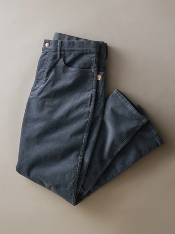 5 Pocket Flex Terry Cords - Slim Straight in Faded Blue