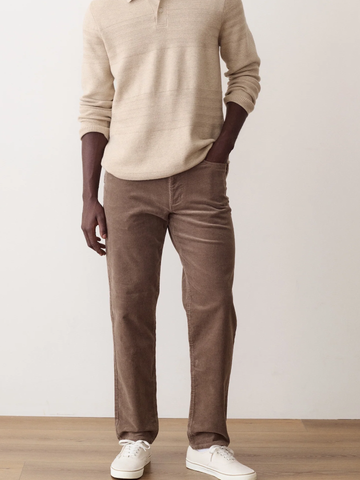 5 Pocket Flex Terry Cords - Slim Straight in Taupe