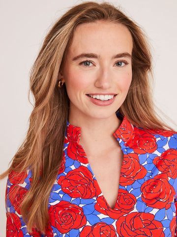 Charleston Dress in Bold Bouquet Poppy