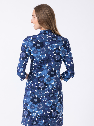 Charleston Dress in Retro Floral Monomoy
