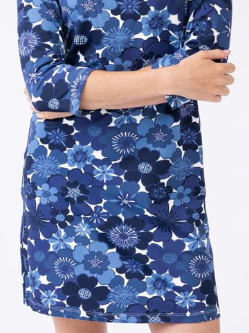 Charleston Dress in Retro Floral Monomoy