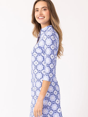 Charleston Dress in Roselle Regatta