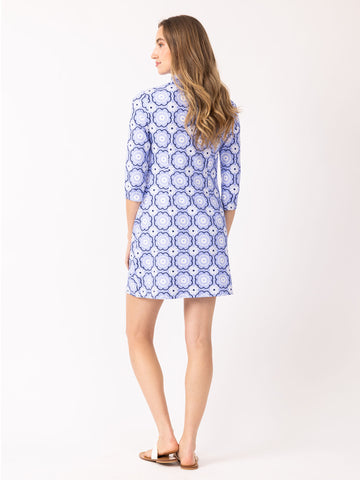Charleston Dress in Roselle Regatta