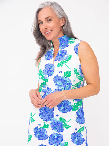 MAHI Sleeveless Tunic Dress - Hydrangea Walk in Blue MAHI GOLD MAHI Sleeveless Tunic Dress - Hydrangea Walk in Blue MAHI GOLD
