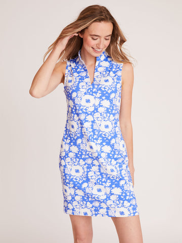 Schooner Dress in Blushing Buds Sail Blue