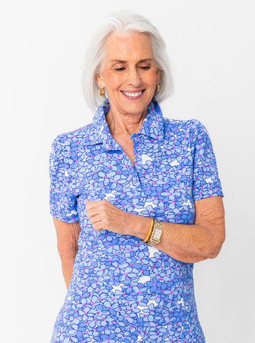 Bars Polo Dress in Beach Blossom in Regatta