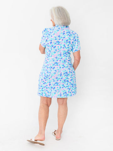 Bars Polo Dress in Hidden Shells in Lilac