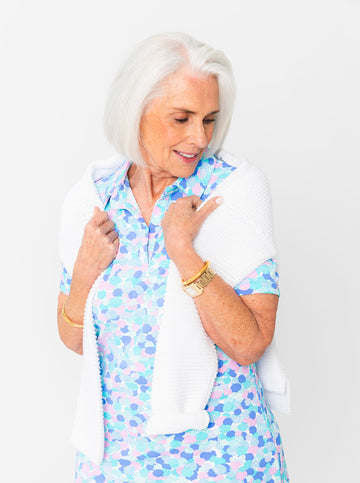Bars Polo Dress in Hidden Shells in Lilac