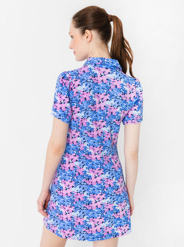 Bars Polo Dress in Into The Meadow in Lilac