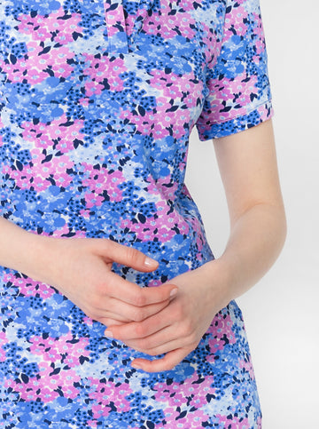 Bars Polo Dress in Into The Meadow in Lilac