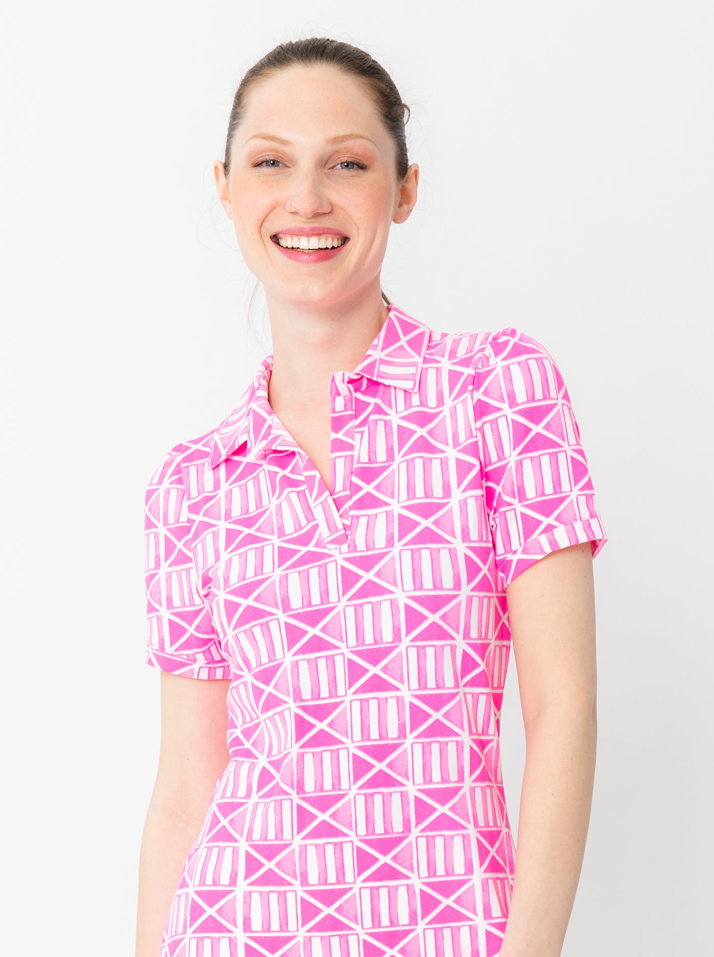 Women's pink cheap polo dress