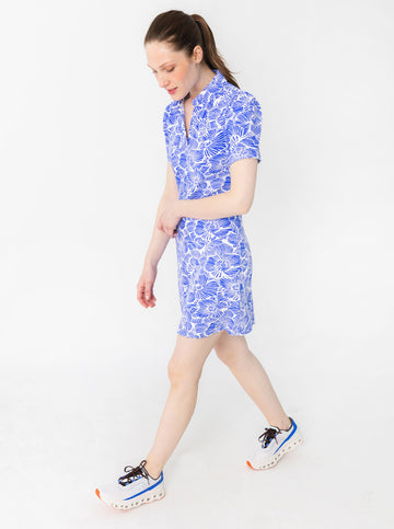 Bars Polo Dress - Secret Garden in Regatta