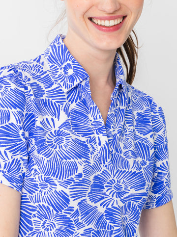 Bars Polo Dress in Secret Garden in Regatta