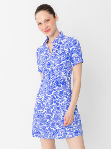 Bars Polo Dress in Secret Garden in Regatta