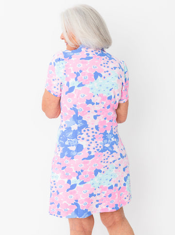 Bars Polo Dress in Summer Jubilee in Shell