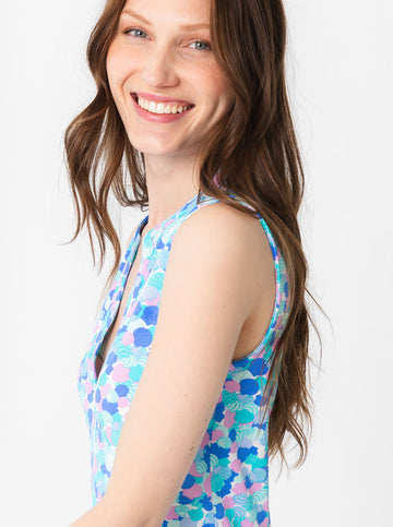 Bayview Dress in Hidden Shells in Lilac