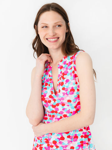 Bayview Dress in Hidden Shells in Poppy