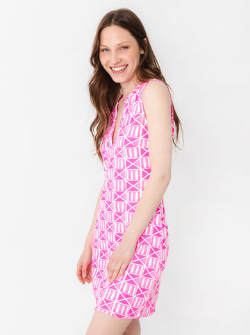 Bayview Dress in MAHI GOLD in Pink