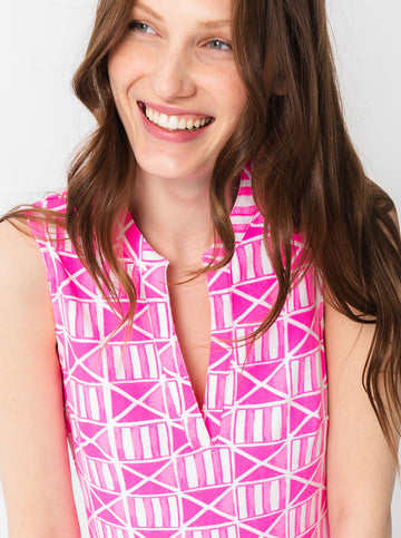 Bayview Dress in MAHI GOLD in Pink