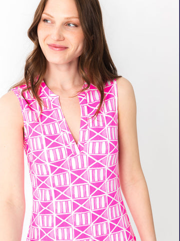 Bayview Dress in MAHI GOLD in Pink