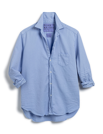 Eileen Button-Up in White Tattered Denim