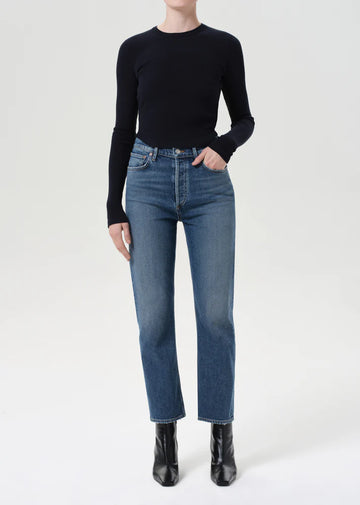90's Pinch Waist Crop in Overcast
