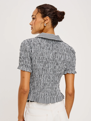 Alton Top in Black Gingham