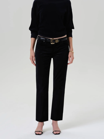 Anissa In Velvet Pant in Onyx
