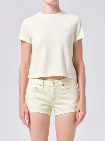 Adine Shrunken Tee in Lemon Drop