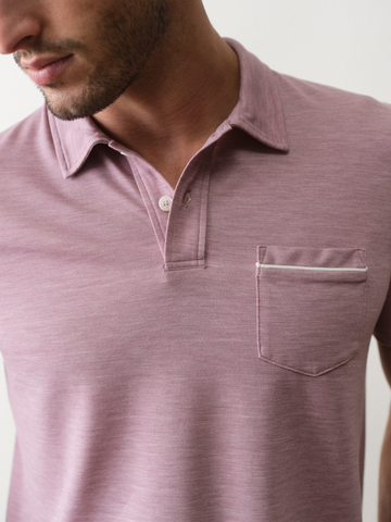 Air Pocket Polo in Elderberry
