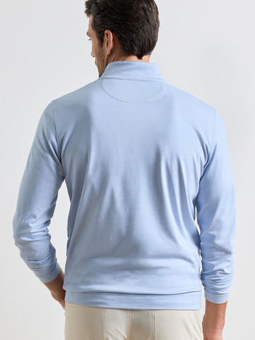 Albatross Cotton in Blend Pique Quarter-Zip in Dusk Blue