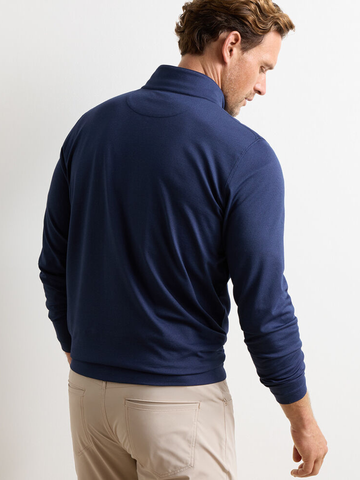Albatross Cotton in Blend Pique Quarter-Zip in Navy