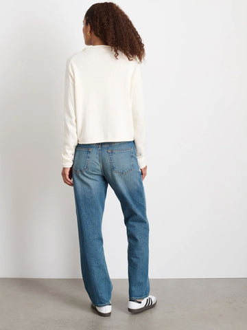 Taylor Cotton Cashmere Cardigan in Ivory