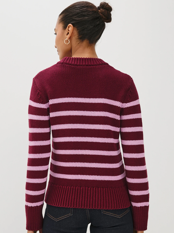 Alise Sweater in Mulberry Stripe