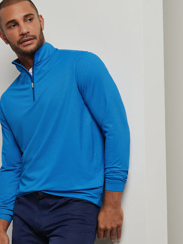 Perth Birdseye Performance Quarter-Zip in Sport Navy