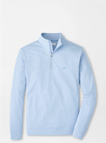 Custom Cape Perth Cross-Hatch Performance Quarter-Zip in Stream Blue
