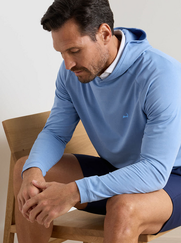 Custom Cape Pine Performance Hoodie in Bluebird